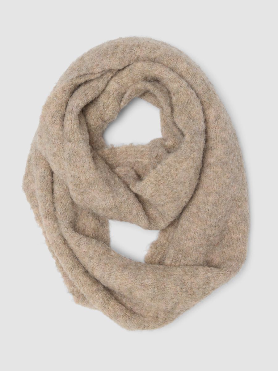 Beige stretch wool scarf_0