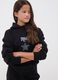 Black cotton-blend hoodie for girls, regular fit_0