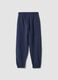 Blue cotton-blend jogger trousers, comfort fit_1