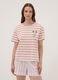 White striped organic cotton pyjama T-shirt with Mickey Mouse print_2