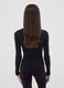 Black fitted stretch-cotton bodysuit with crew neck_1