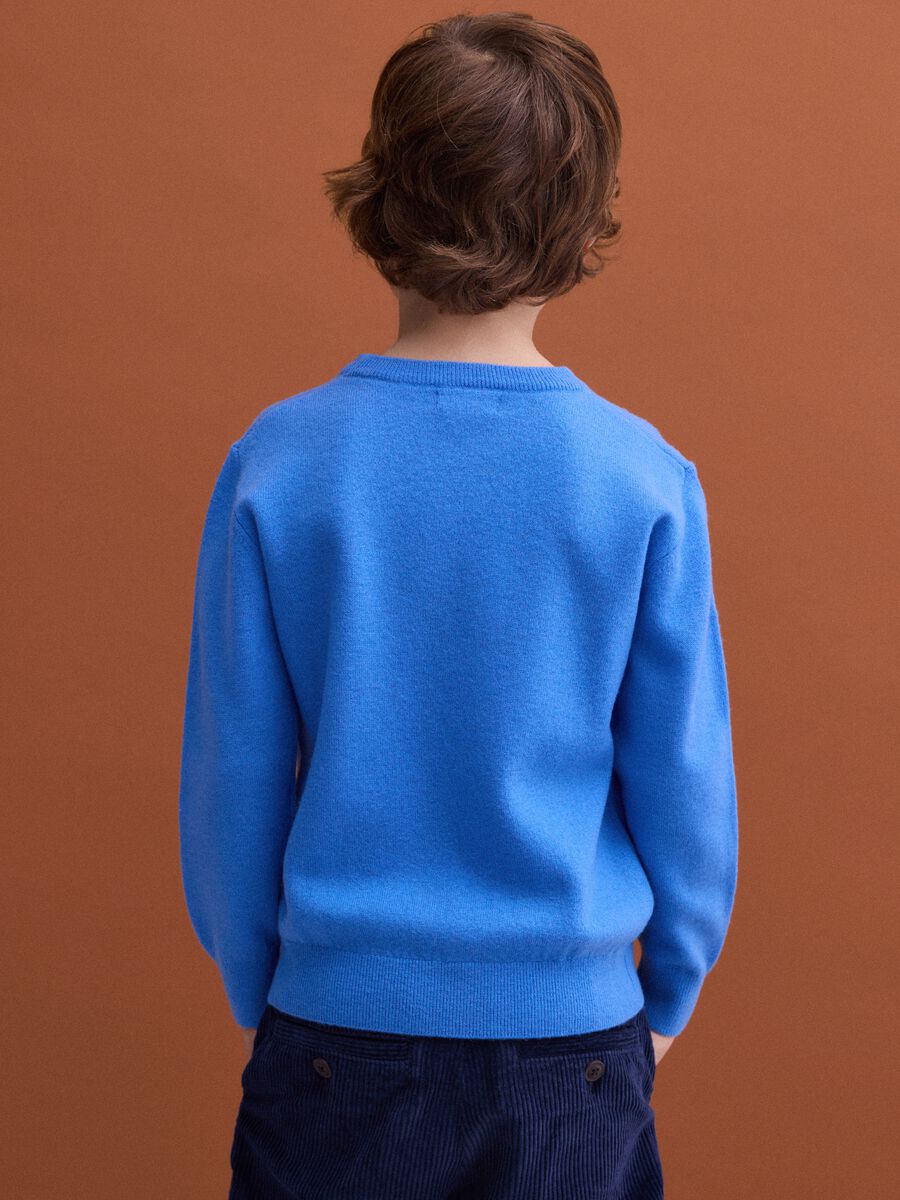 Blue pure wool long-sleeve regular-fit jumper_2