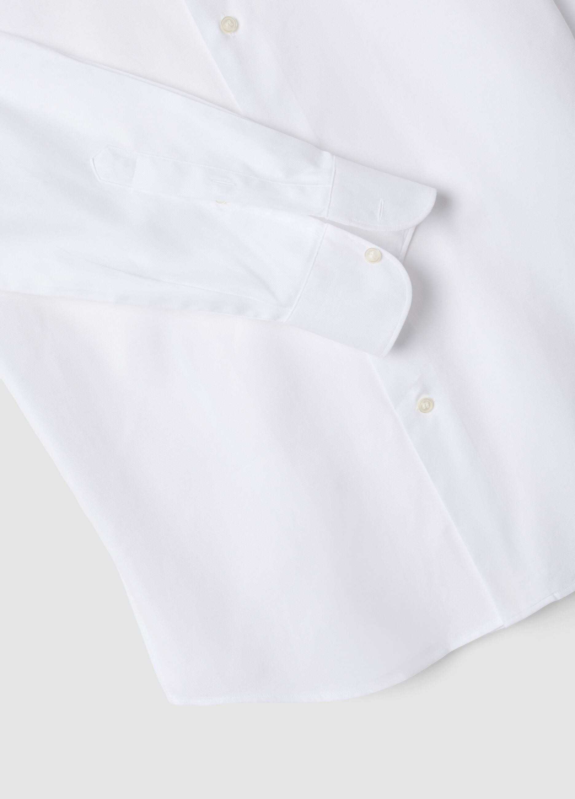 White pure cotton slim-fit shirt