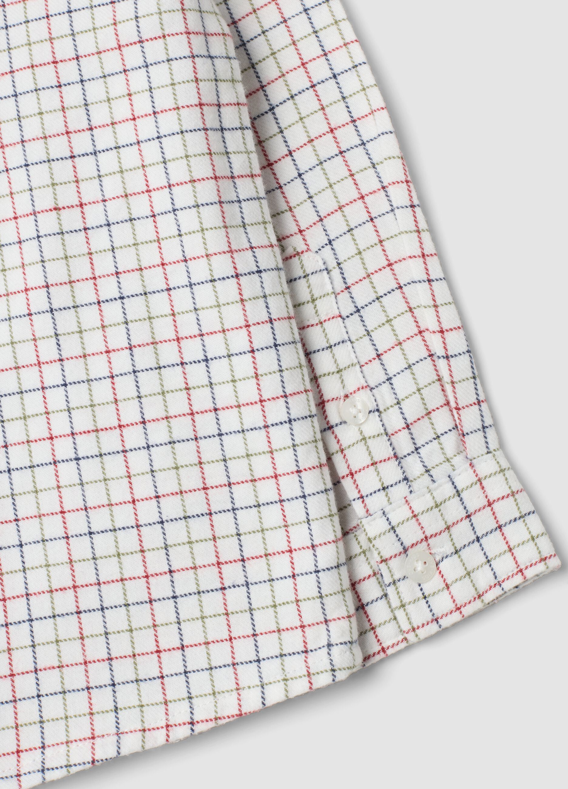 Camicia verde a quadri in puro cotone