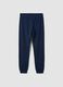 Blue pure cotton joggers with college print for boys_4
