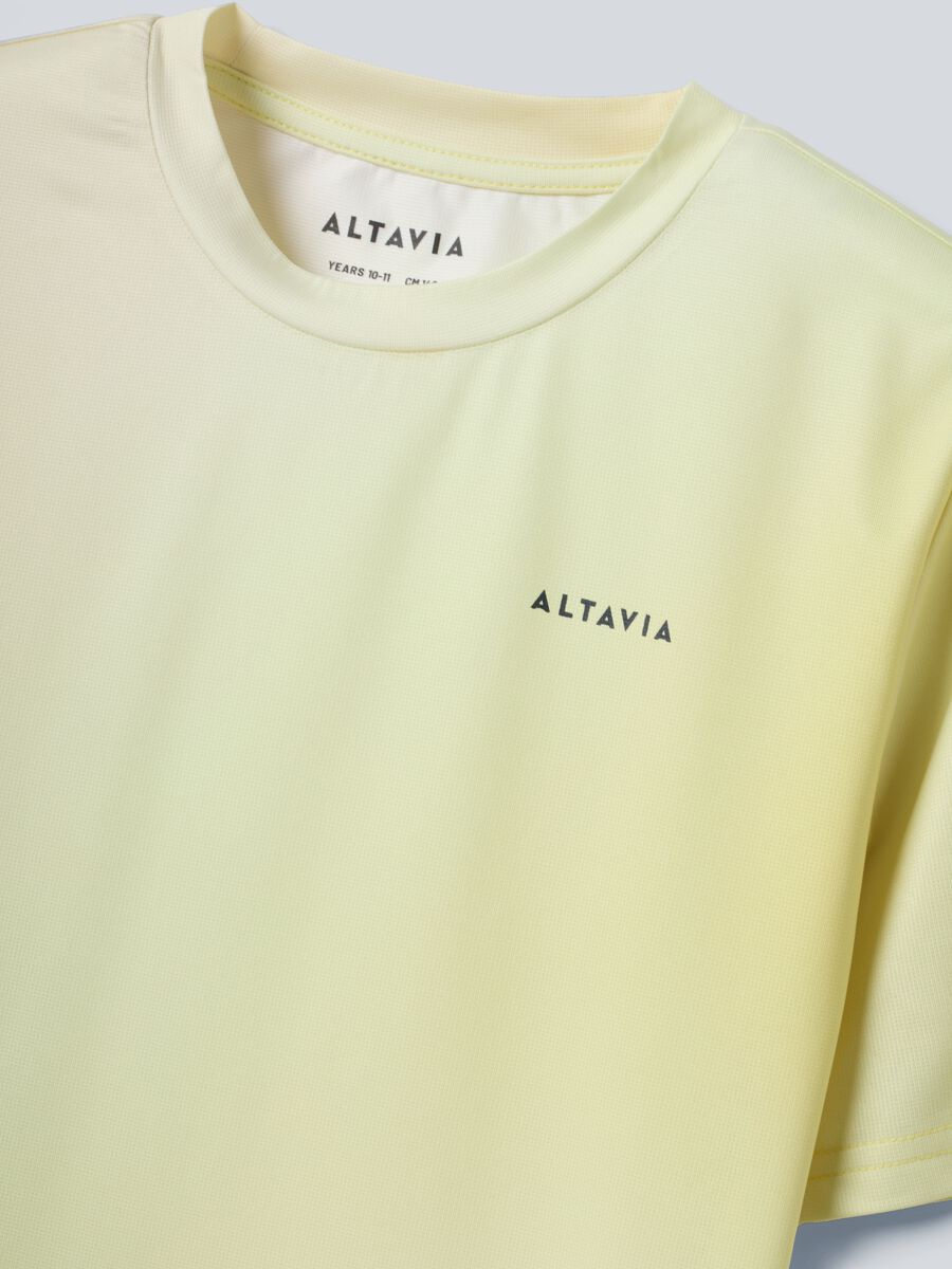 Yellow ALTAVIA COURT sports T-shirt in stretch technical fabric with tie-dye effect for boys_5