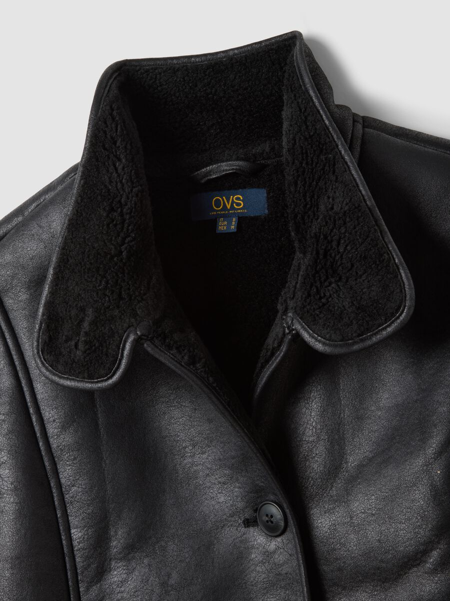Black regular jacket with wide collar_5