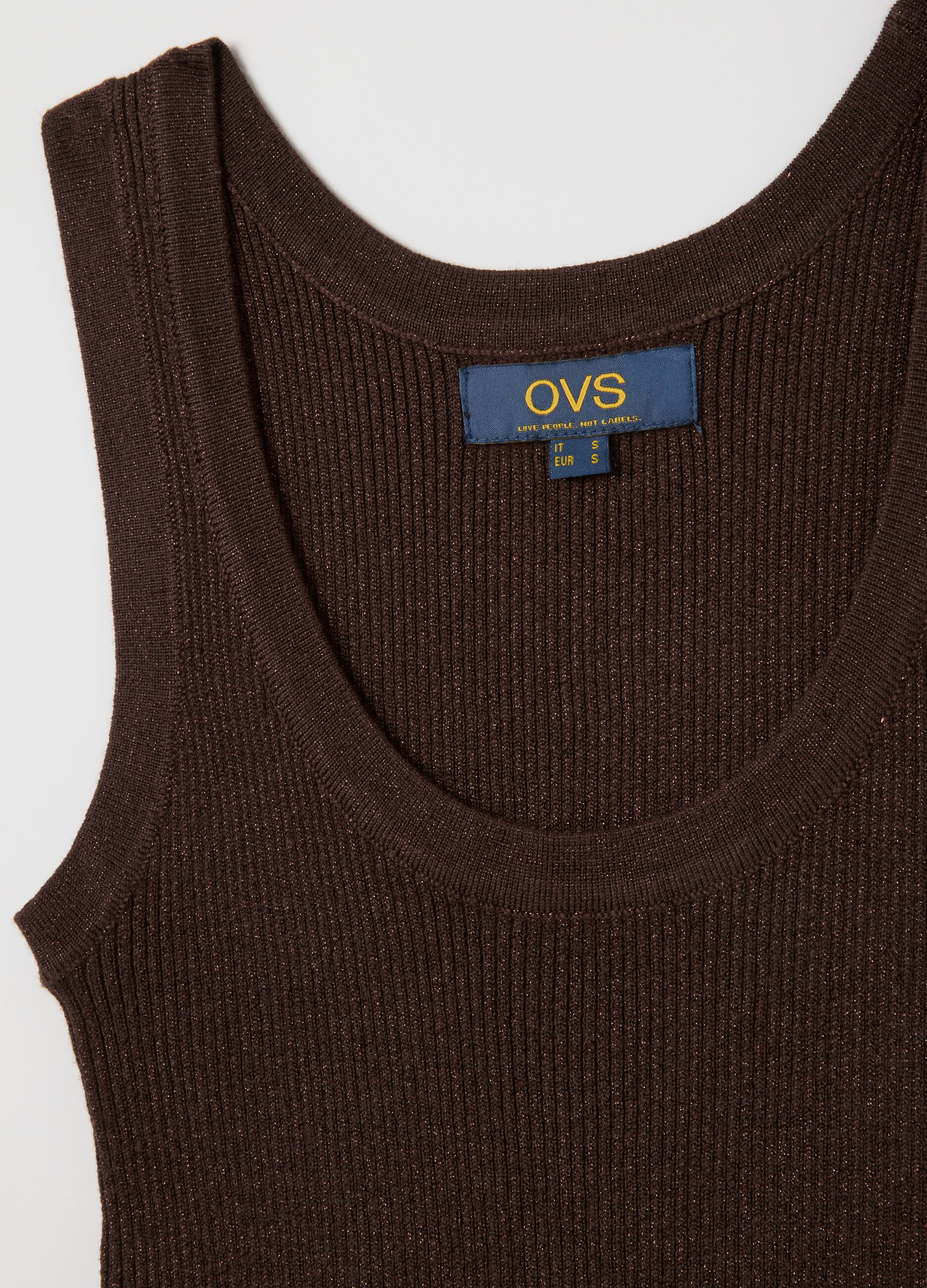 Women's Brown Stretch Fabric Vest
