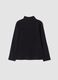 Black stretch cotton T-shirt with high neck_1
