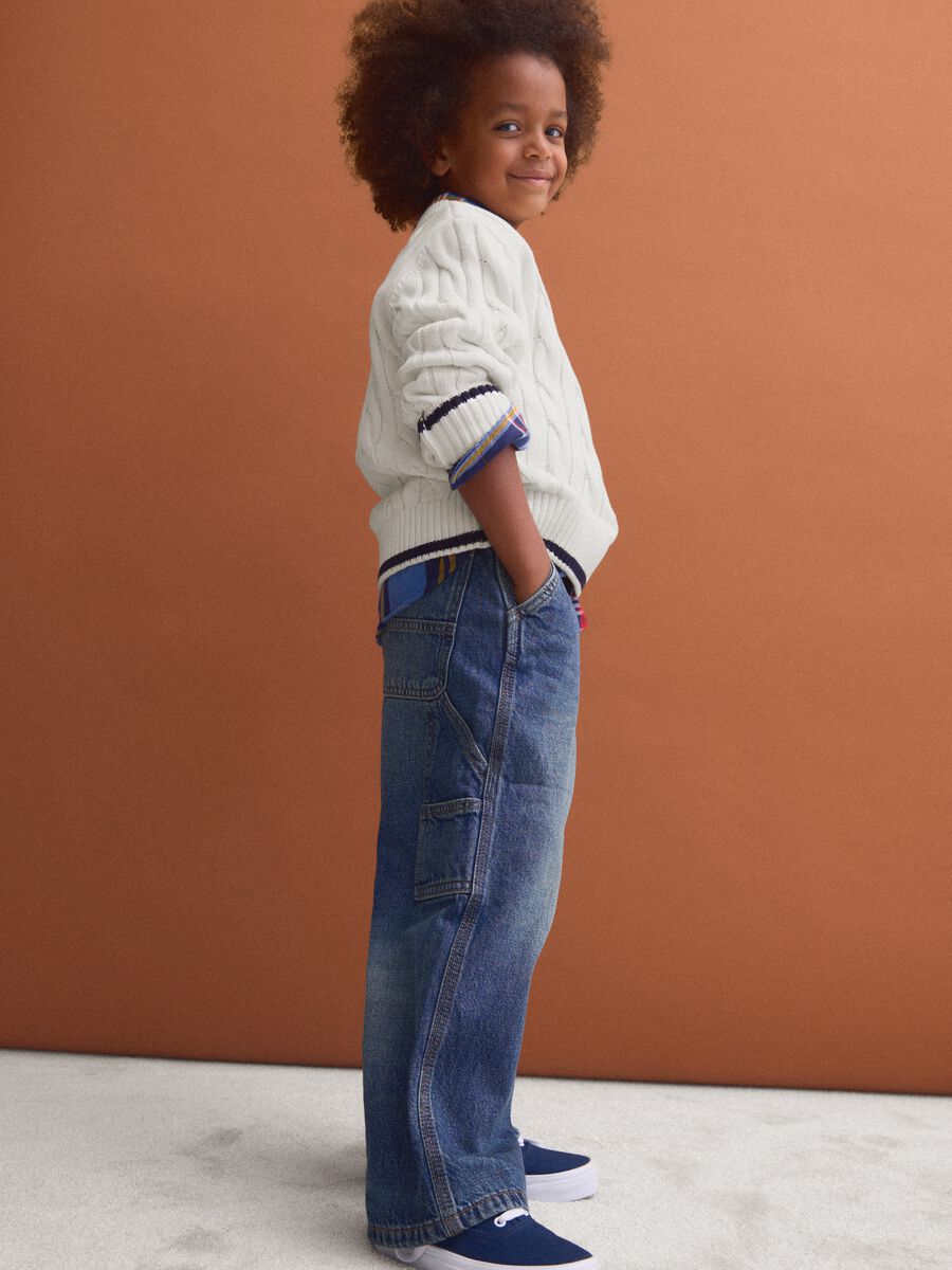 Blue pure cotton relaxed-fit jeans_2
