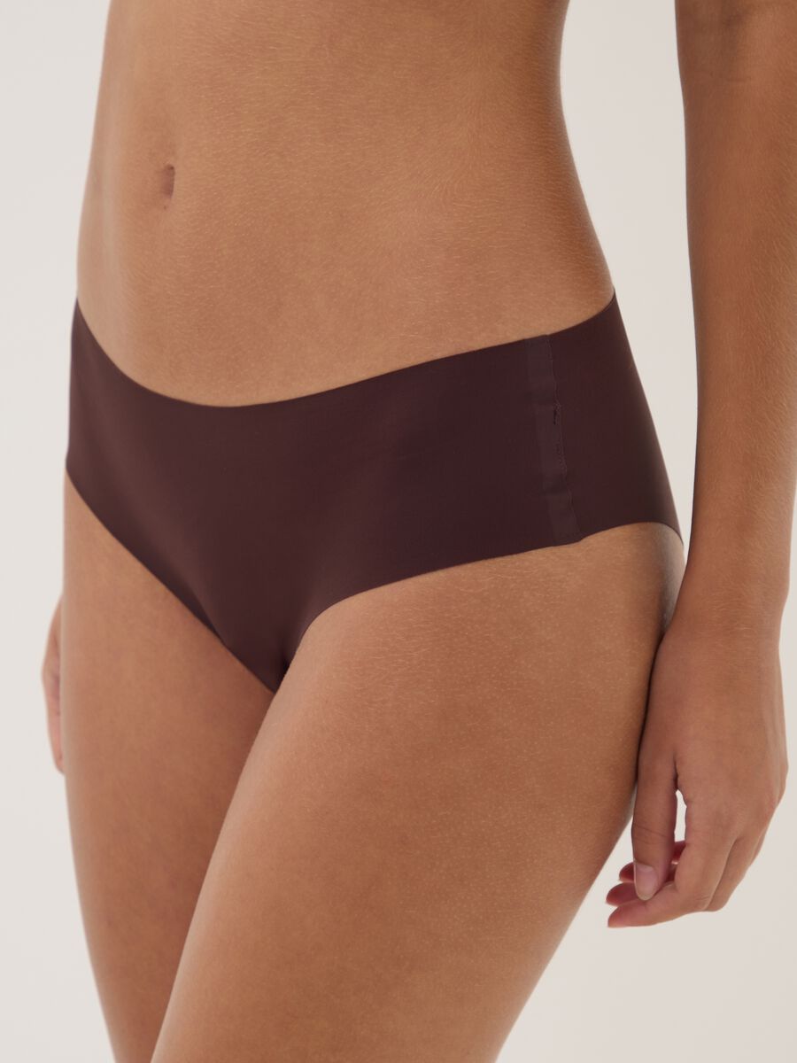 Brown hipster briefs in stretch microfibre with regular waist_3