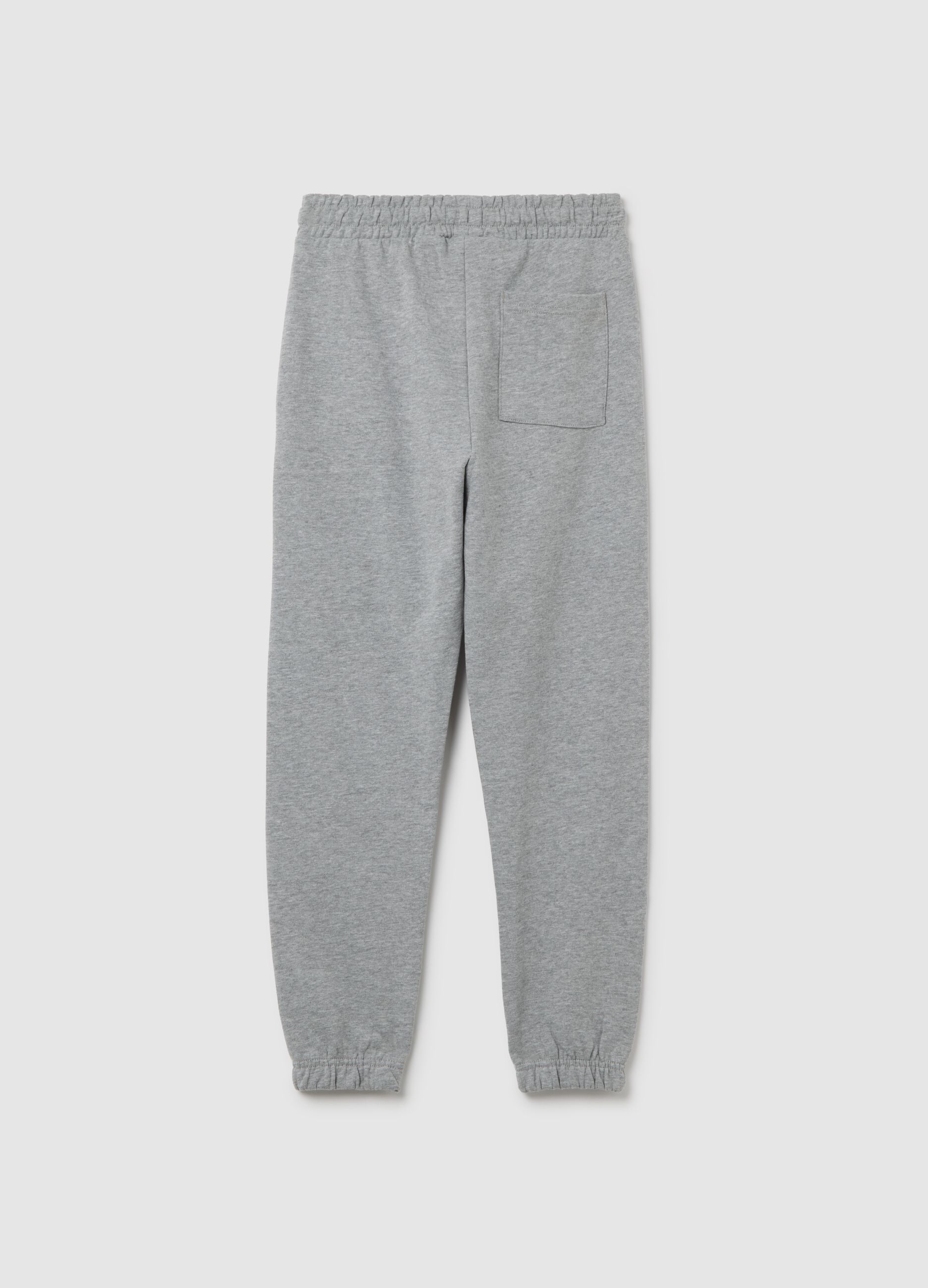 Boy's joggers in grey cotton blend relaxed fit