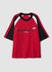 Red pure cotton T-shirt with front slogan relaxed fit_4