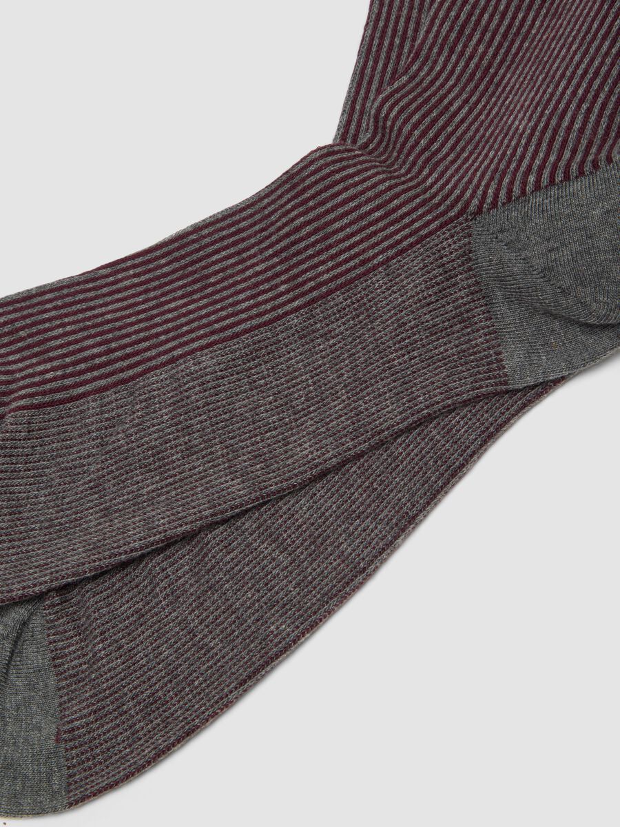 Men&rsquo;s grey marl long socks in stretch cotton_1