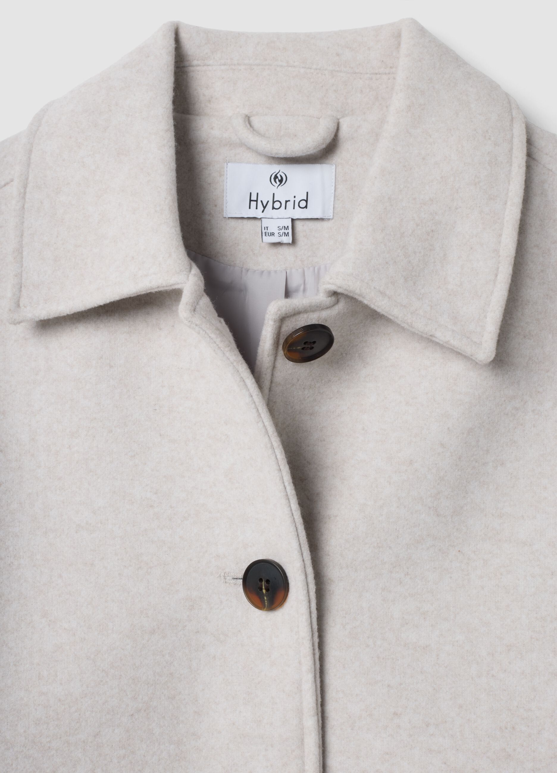 Giacca sabbia regular fit con colletto e bottoni