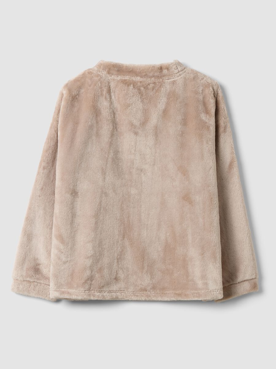 Taupe-grey embroidered regular-fit pyjama top_2