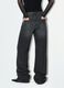 Jeans neri in puro cotone skater fit con strass_3