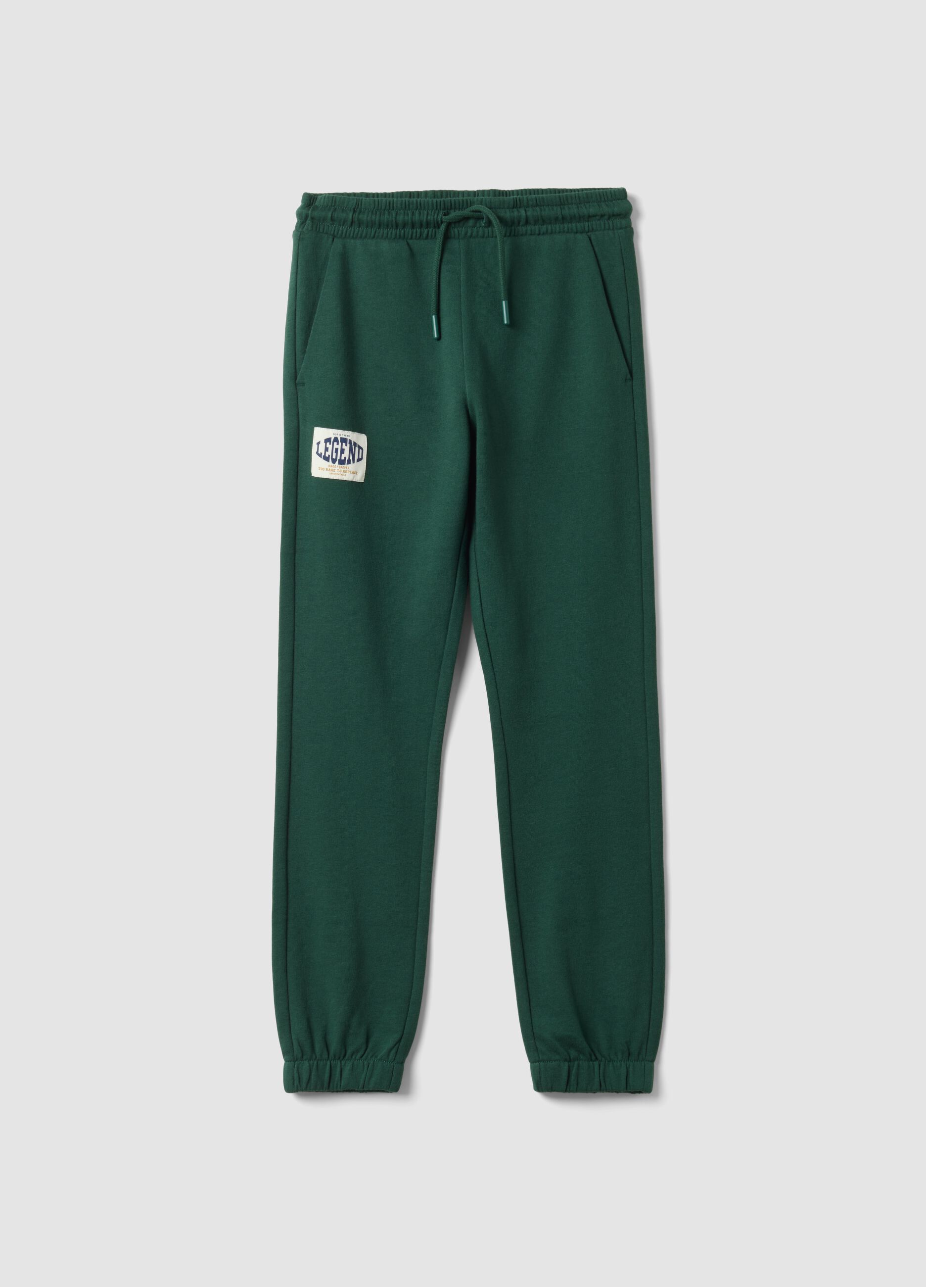Green pure cotton joggers