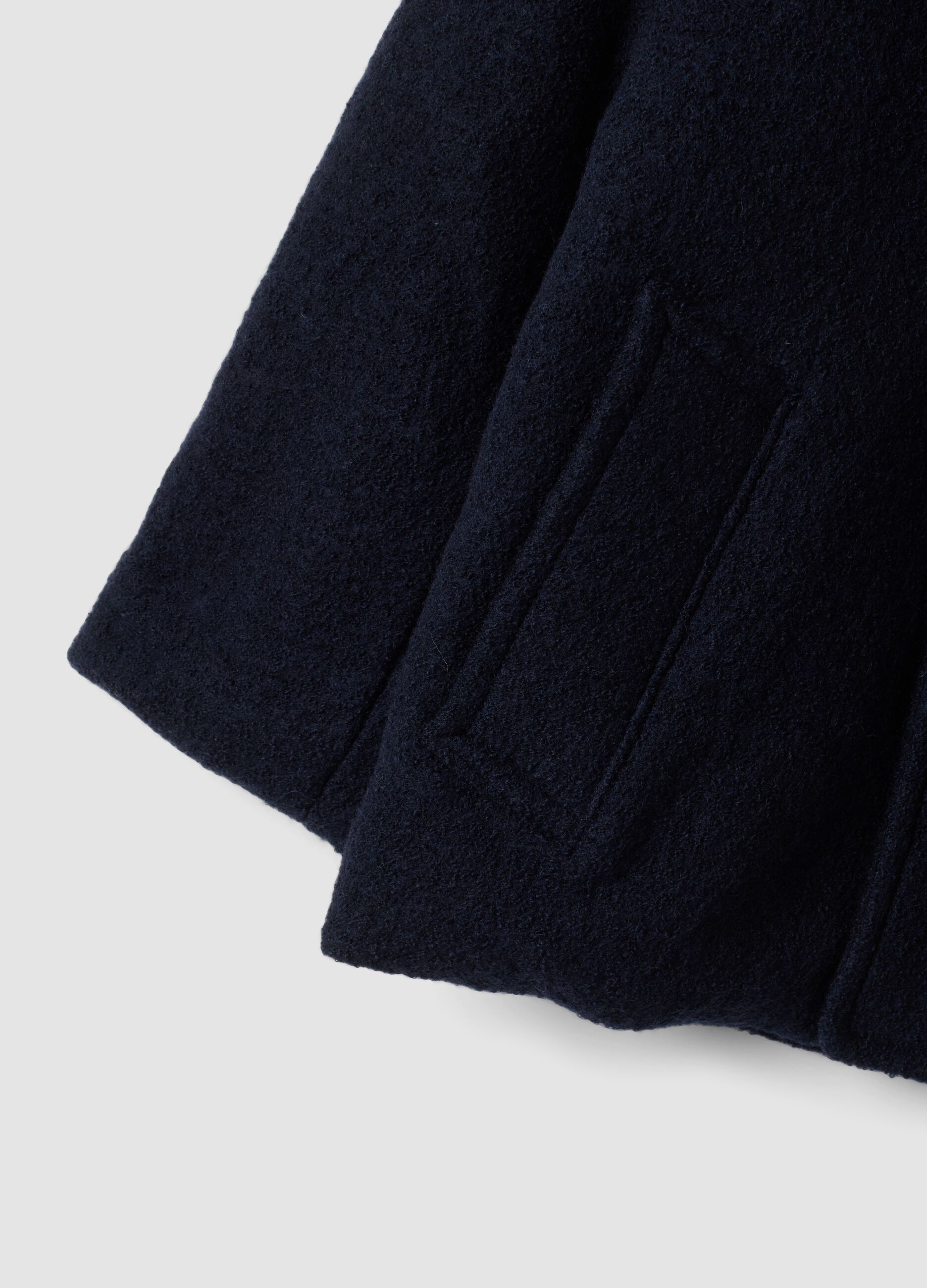 Cappotto blu in misto lana e viscosa regular fit