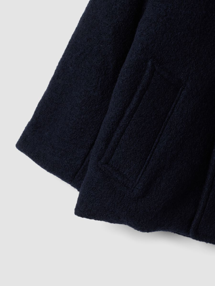 Cappotto blu in misto lana e viscosa regular fit_3