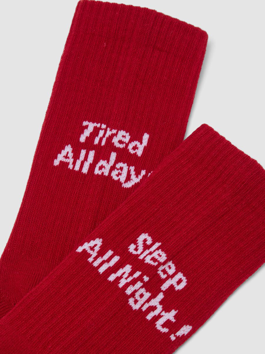 Red stretch-cotton sports socks_1