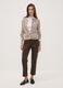 Leggings marroni in tessuto elasticizzato slim fit_0