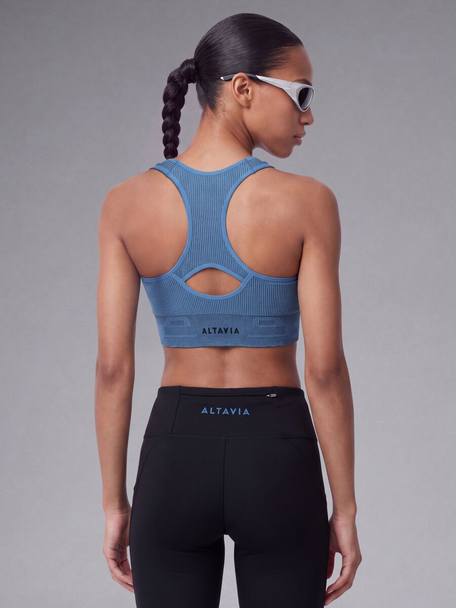Blue sports bra in stretch fabric ALTAVIA RUNNING_3