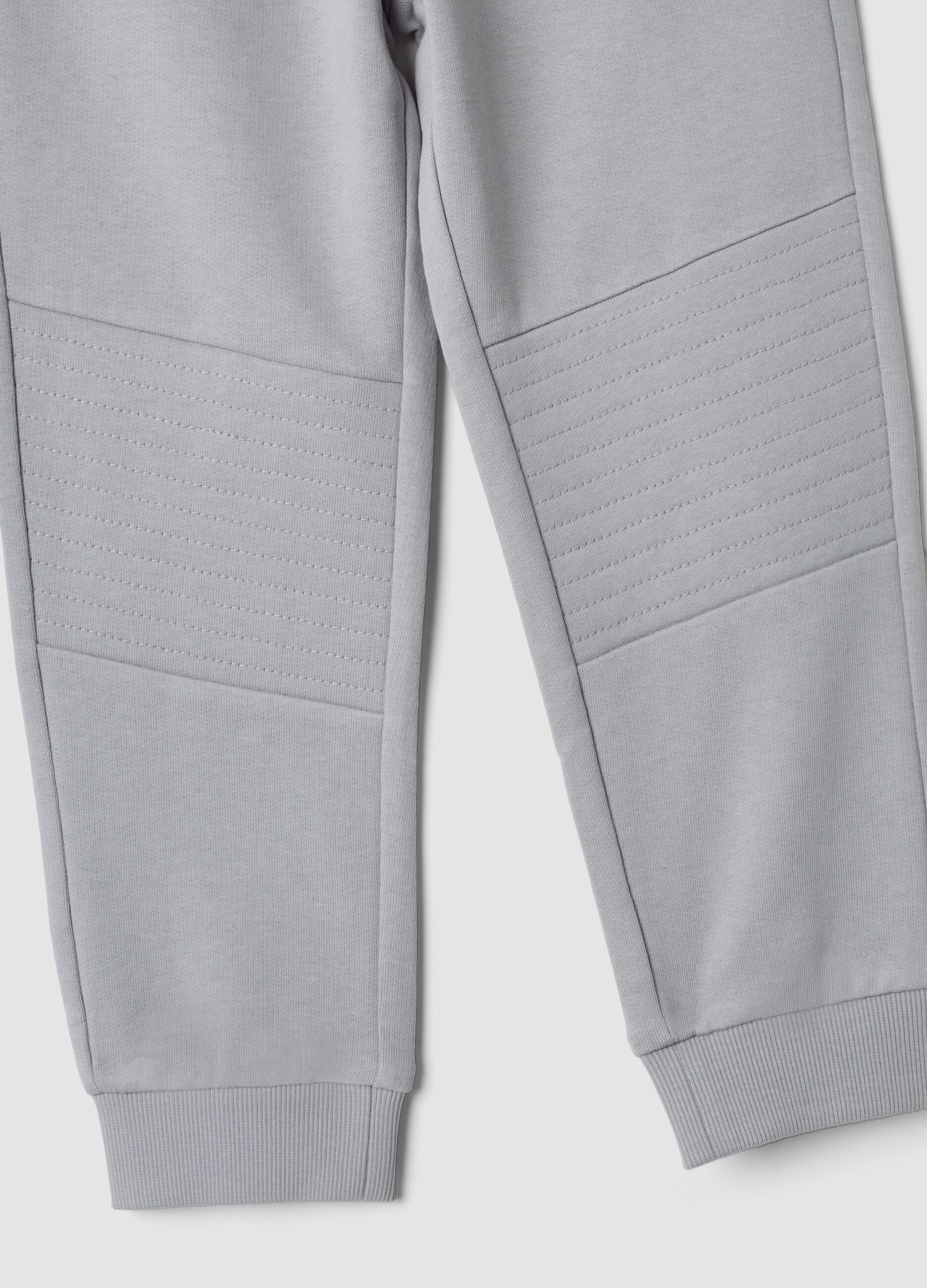 Pantaloni jogger grigi in puro cotone regular fit
