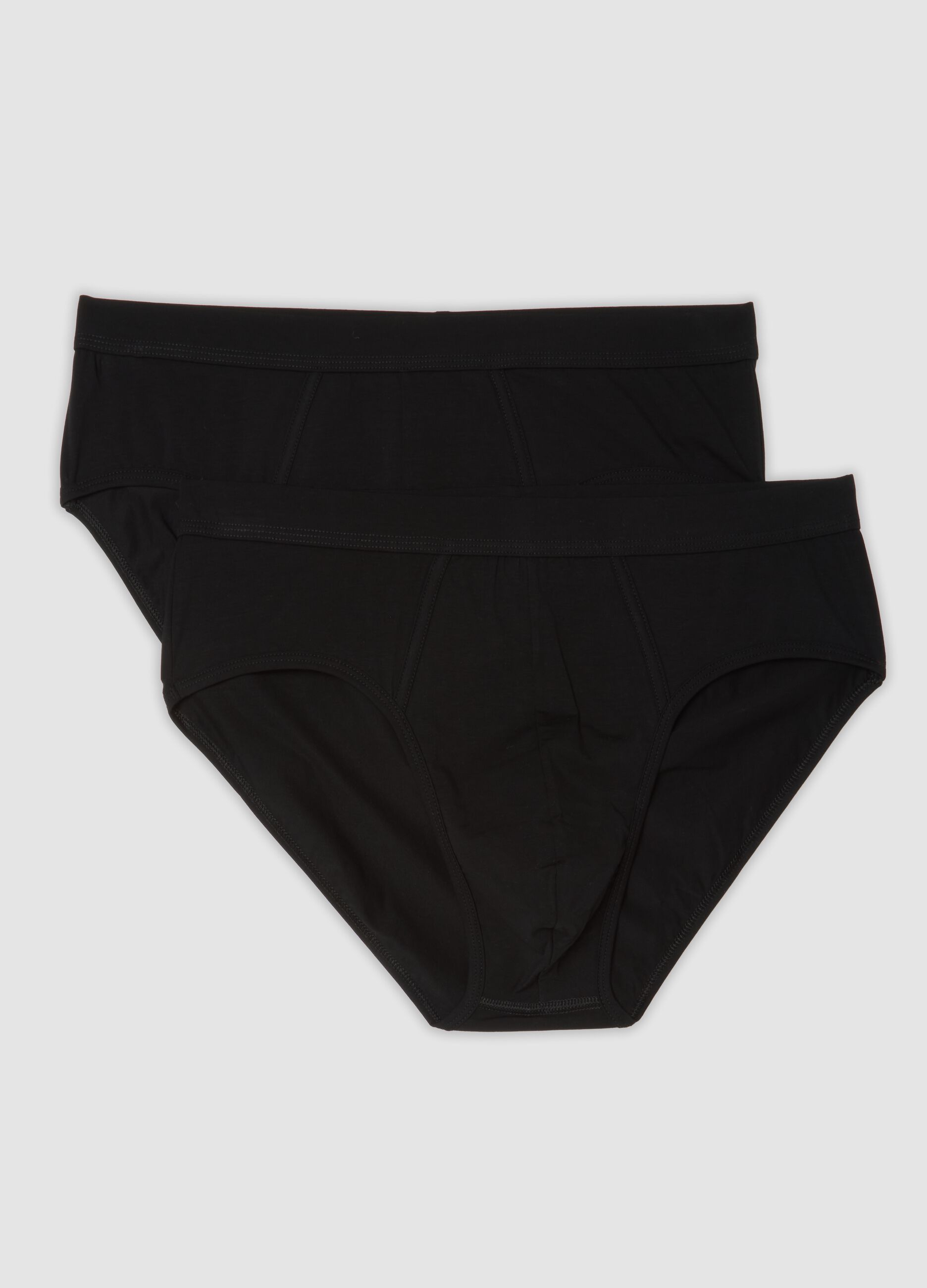 2-pack of black stretch mercerised cotton briefs