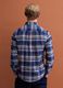 Blue and green checked pure cotton flannel shirt, regular fit_3