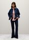 Blue Denim Flare Fit Stretch Cotton Trousers_0