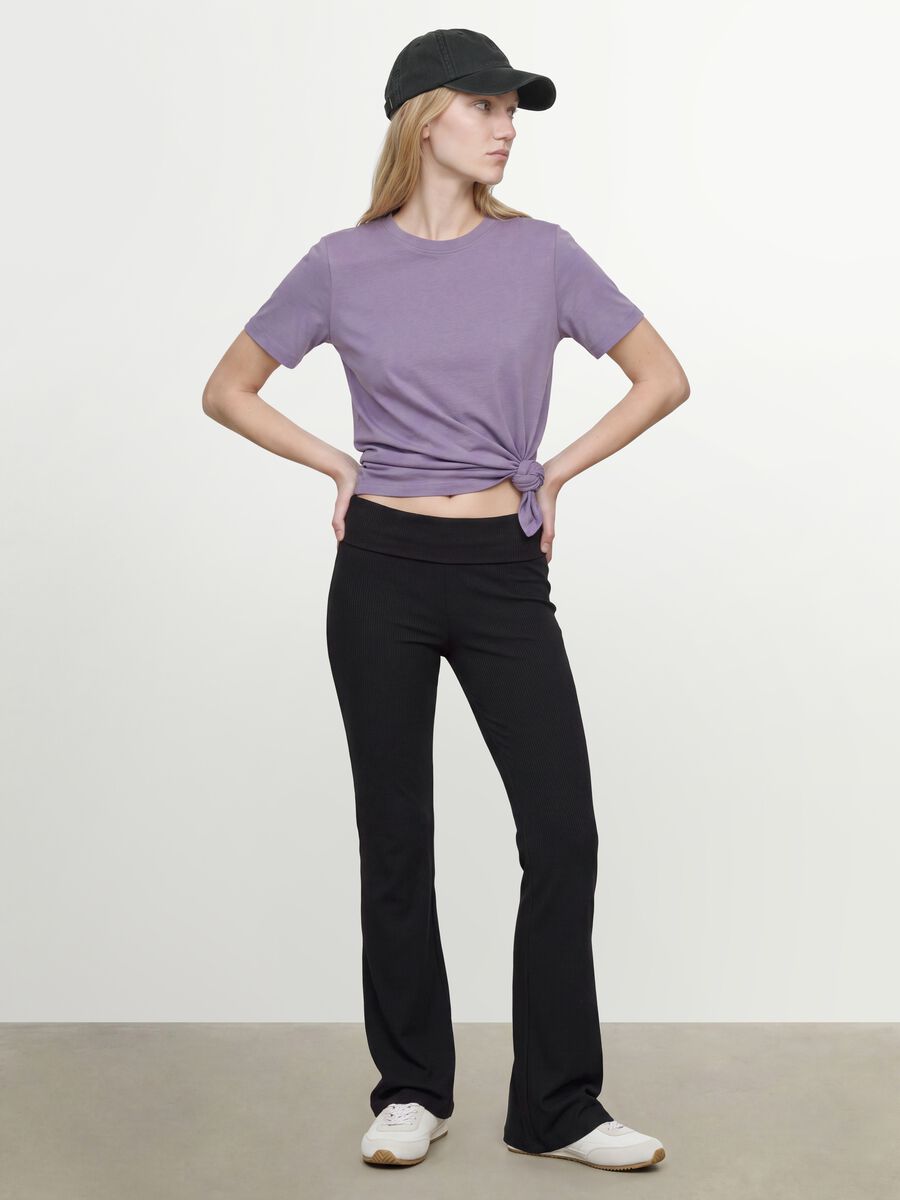 Purple crew-neck T-shirt in pure organic cotton, regular fit_1