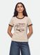 Pink cotton T-shirt with front graphic print and contrast trims_0