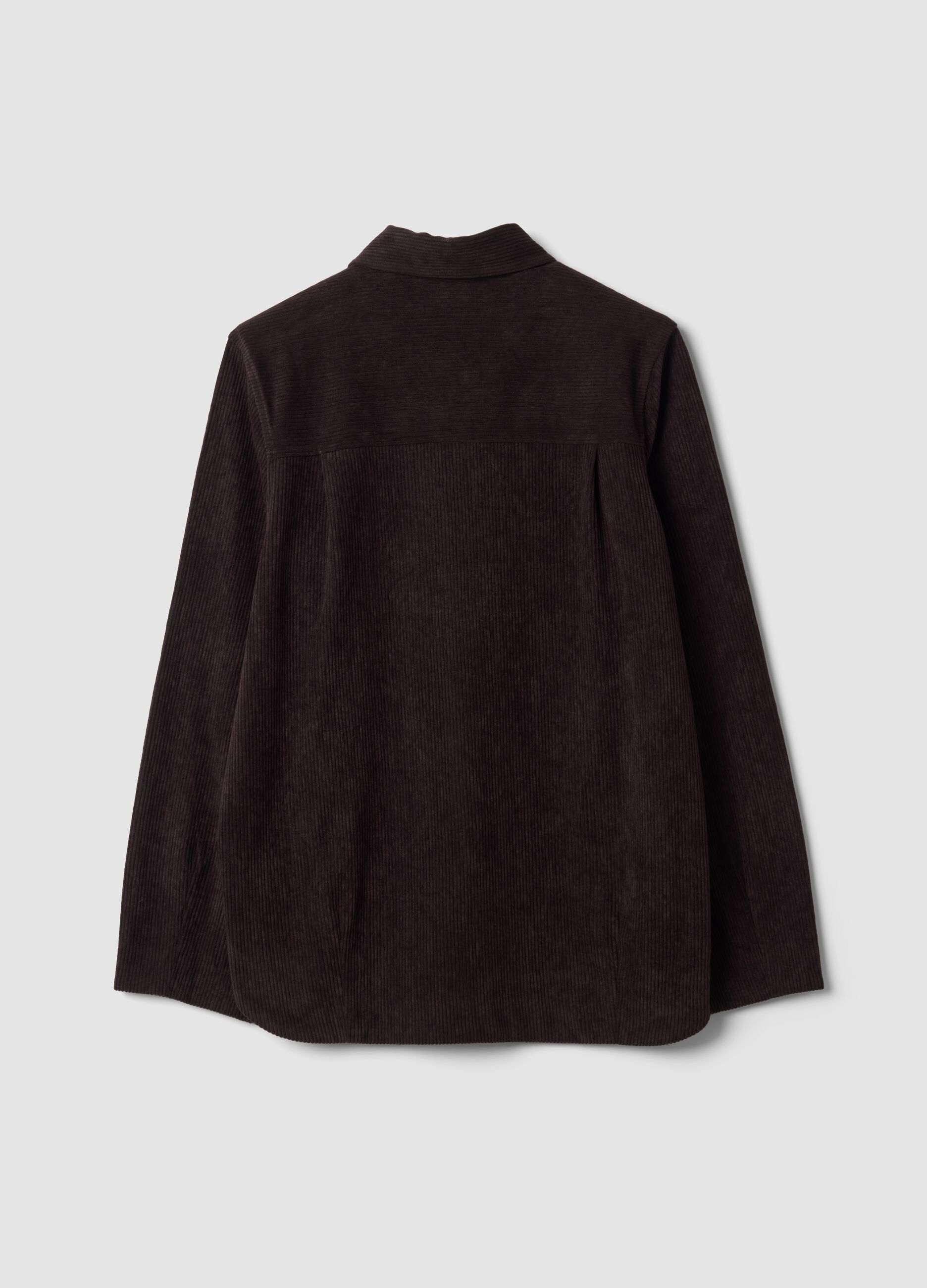 Shacket marrone regular fit a coste