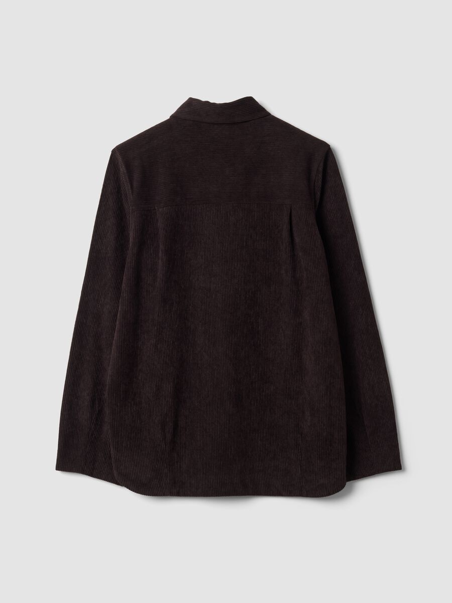 Brown ribbed regular-fit shacket_2
