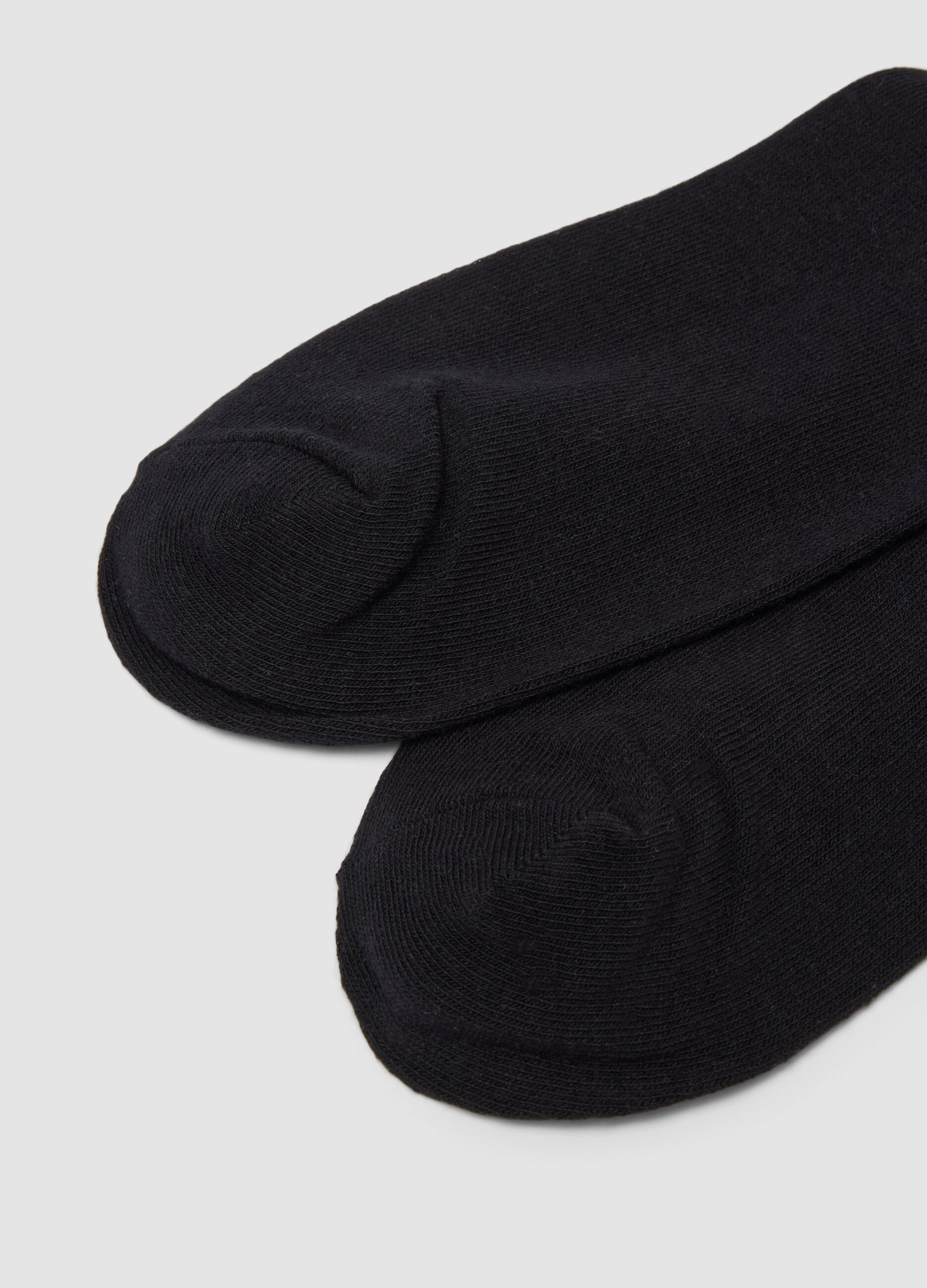 3-pack of long black socks in stretch organic cotton