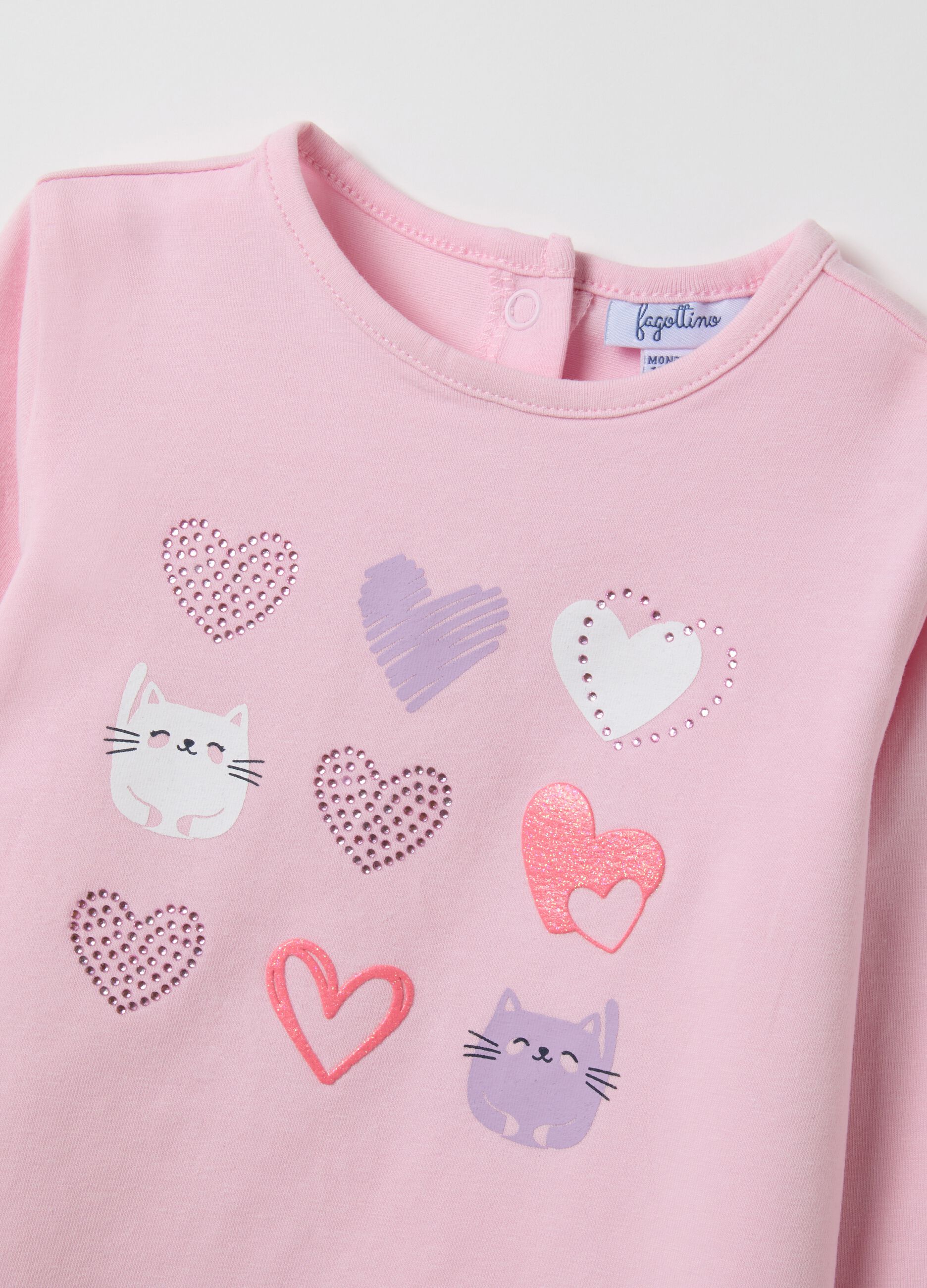 Pink Stretch Cotton Girls' Top