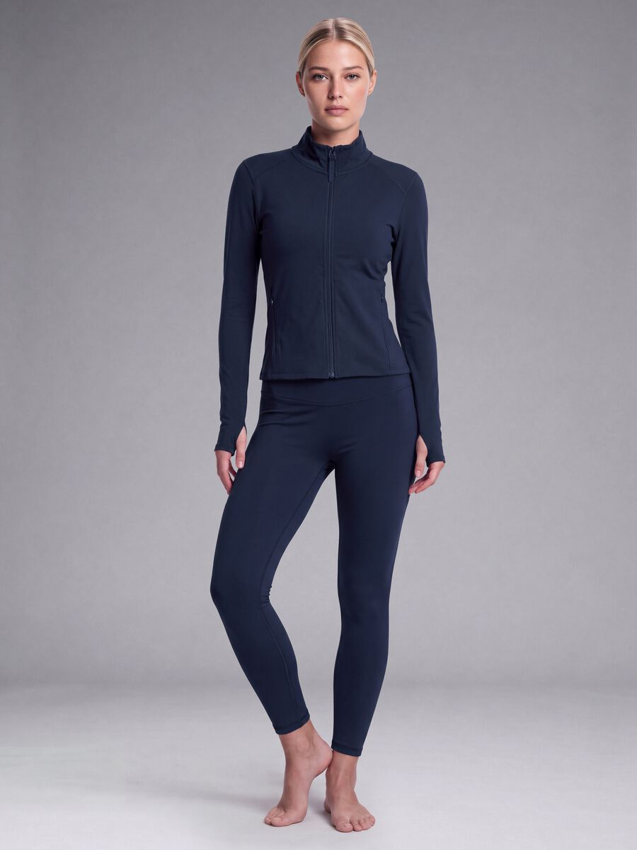 Blue fitted full-zip in stretch fabric ALTAVIA STUDIO_3