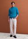 Maglia azzurra girocollo in misto lana con lavorazione jacquard_1