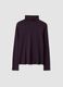 Purple pure cotton long-sleeve crew-neck top_4
