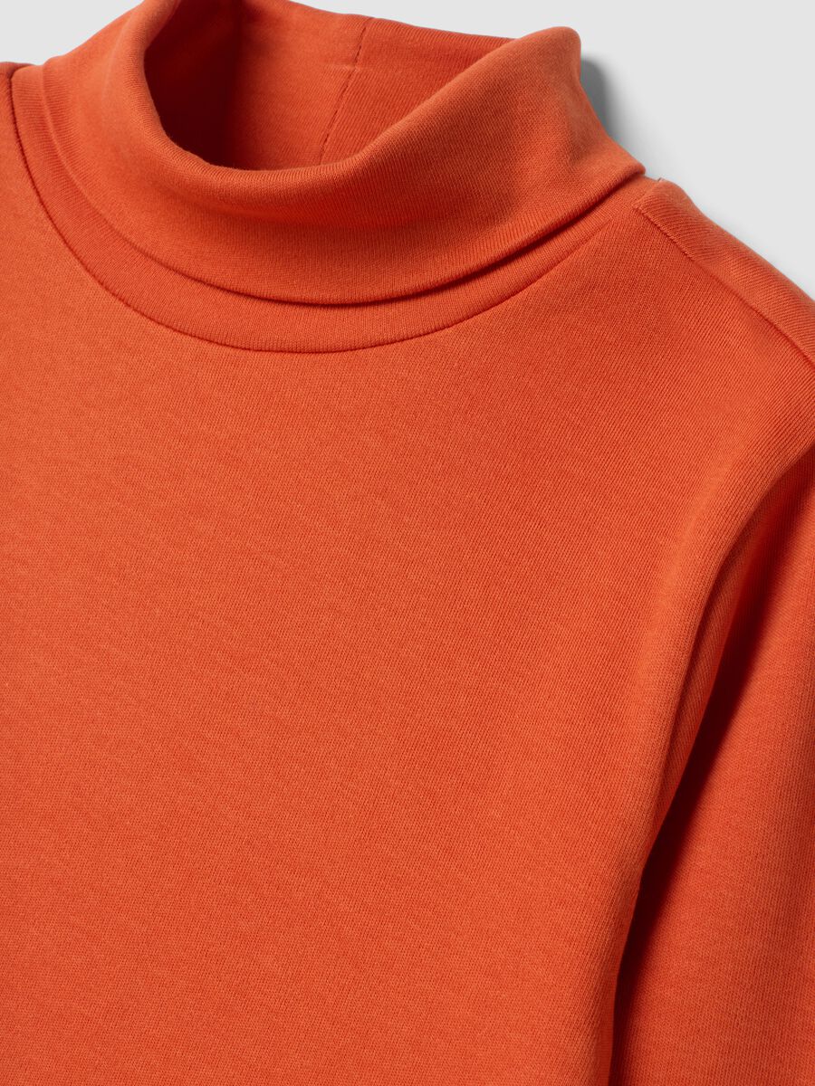 Orange organic cotton polo-neck jumper_2