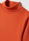 Maglia arancione in puro cotone organico con dolcevita_2