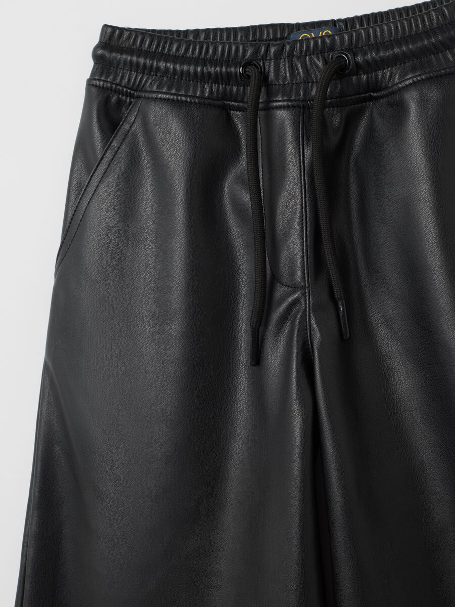 Girls' Black Regular Fit Trousers_2