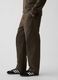 Pantaloni giallo ocra in puro cotone con tasche applicate_1