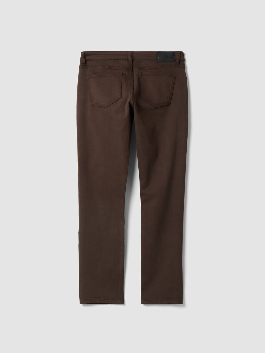 Brown denim jeans in stretch cotton, slim fit_6