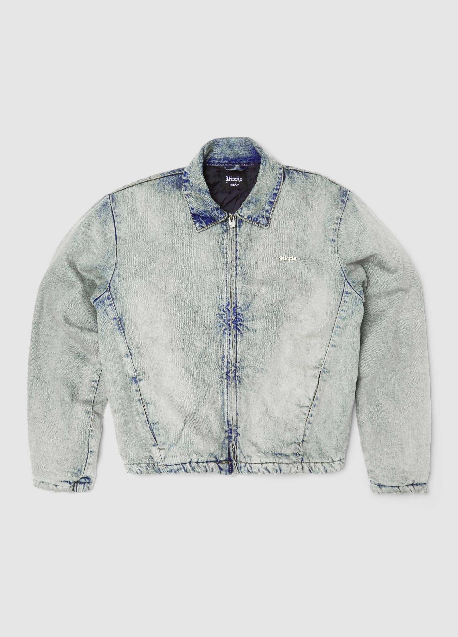 Denim Padded Jacket Vintage Light Blue
