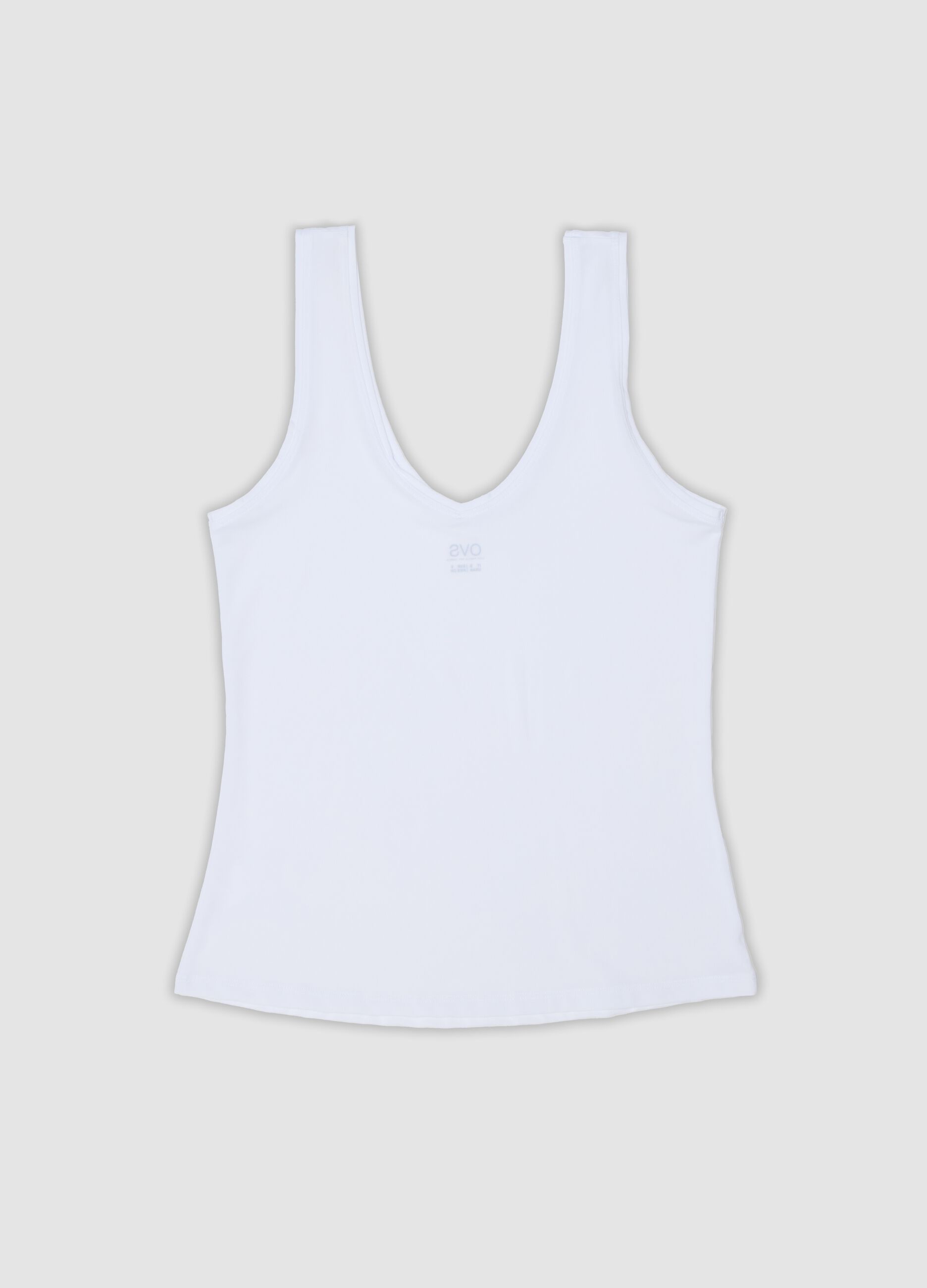 White stretch vest top, regular fit