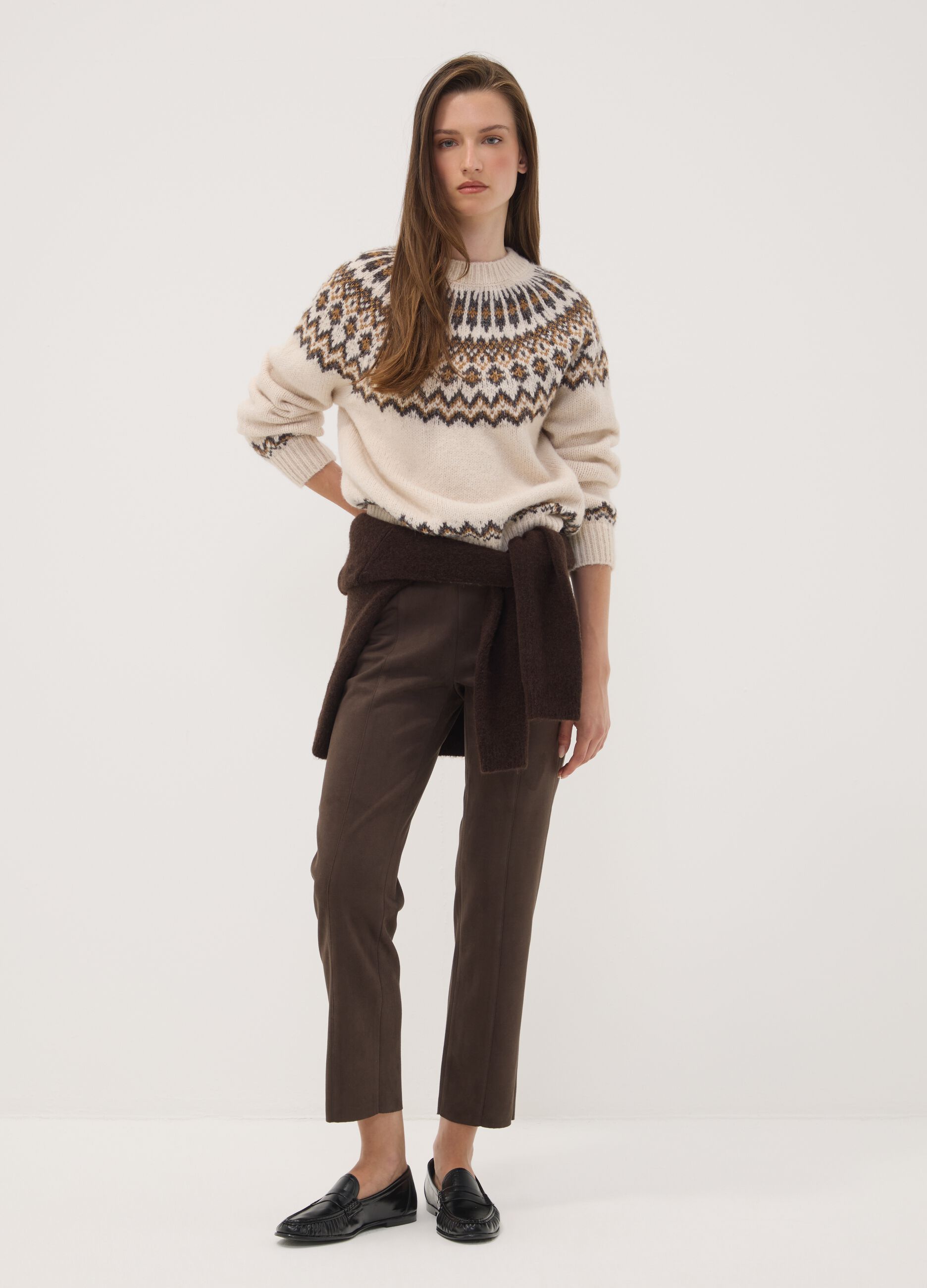 Leggings verdi in tessuto elasticizzato slim fit