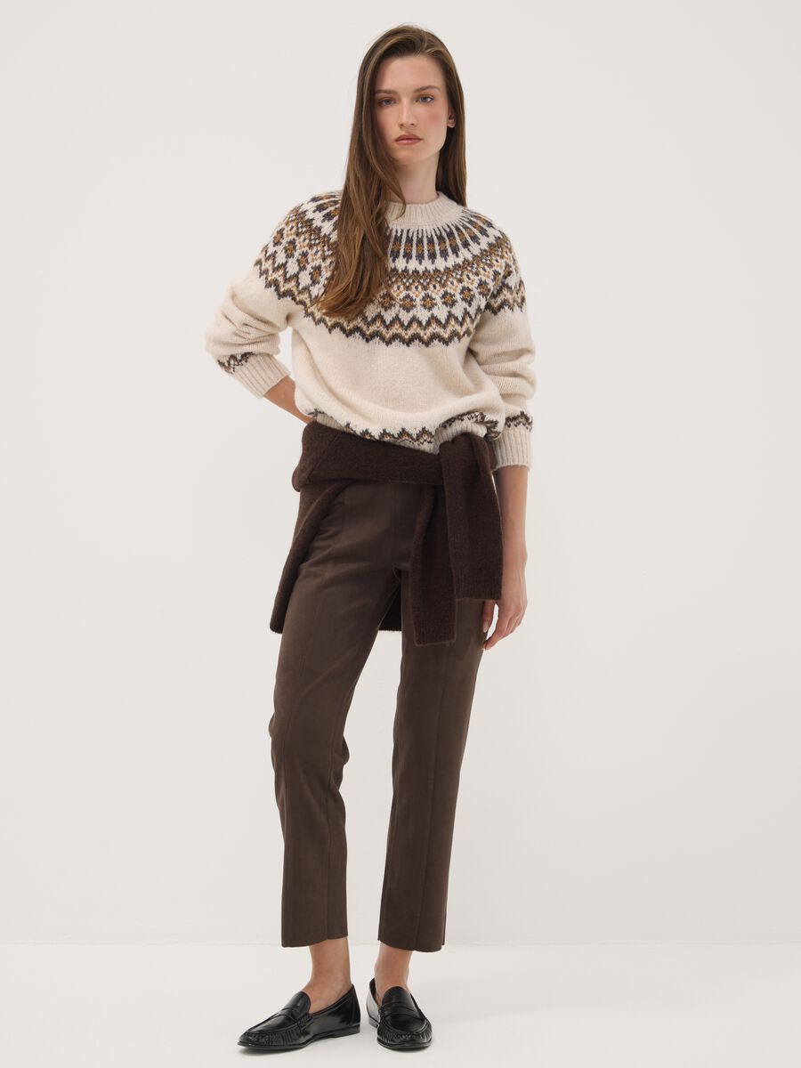 Leggings verdi in tessuto elasticizzato slim fit_0