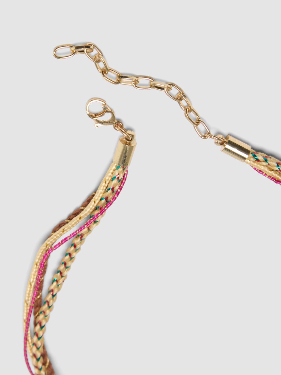 Multicolour necklace with gold-tone charms_1